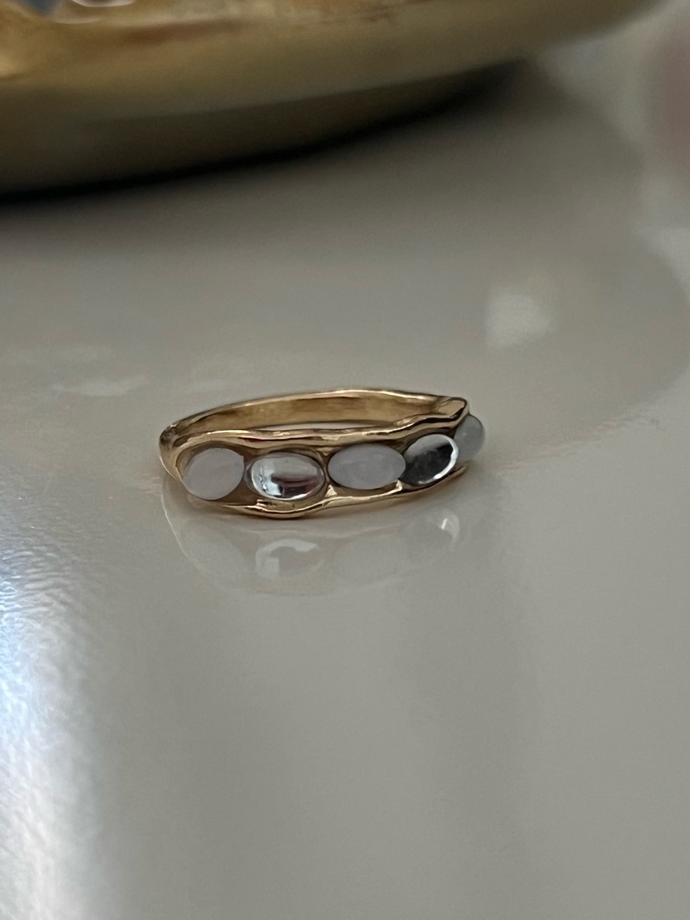 Gold moonstone ring